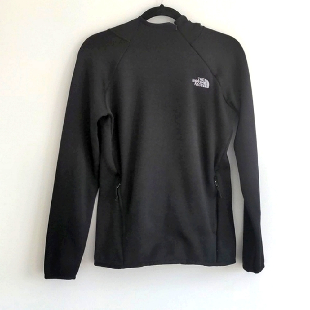 The North Face Womens Black Neck Zip Kangaroo Pockets Fleece Pull Over Size M